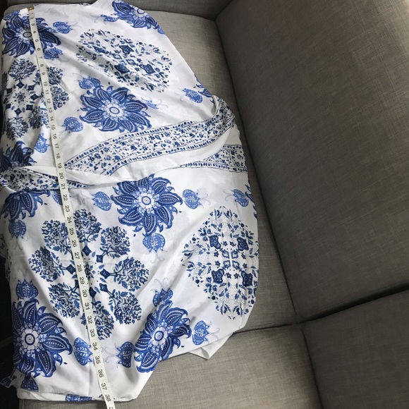 NWT Flowy Kimono Bohemian Blue & White One Size - Picture 7 of 8